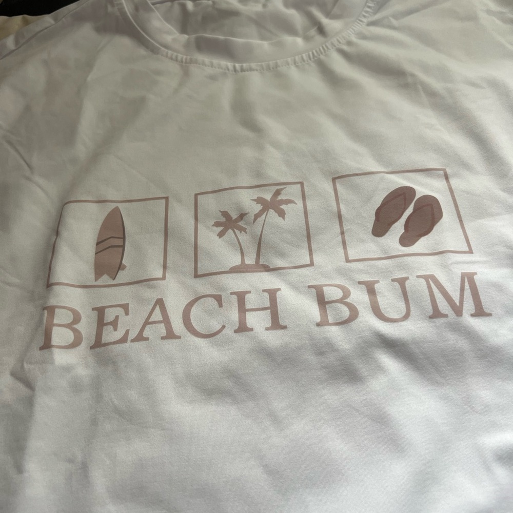 SHEIN White 'Beach Bum' Graphic Tee